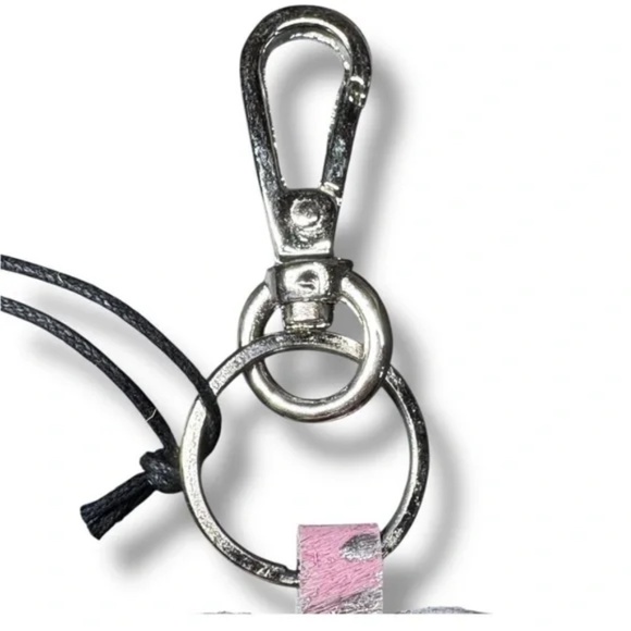 Myra Pink Calf Hair & Turquoise Heart Bag Charm NWT - Picture 4 of 6